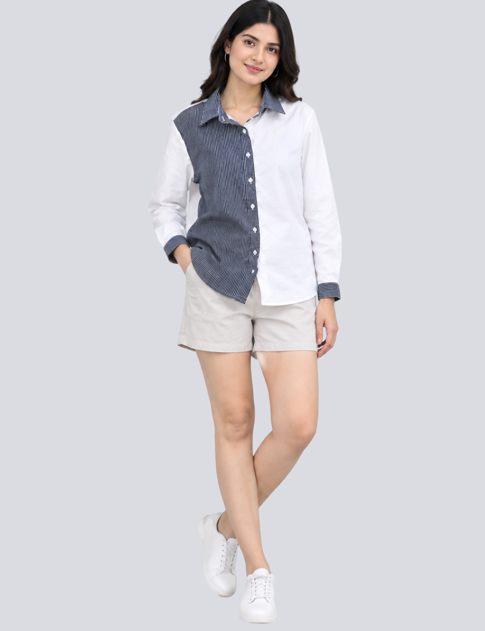 The Split-Stripe Cotton Shirt