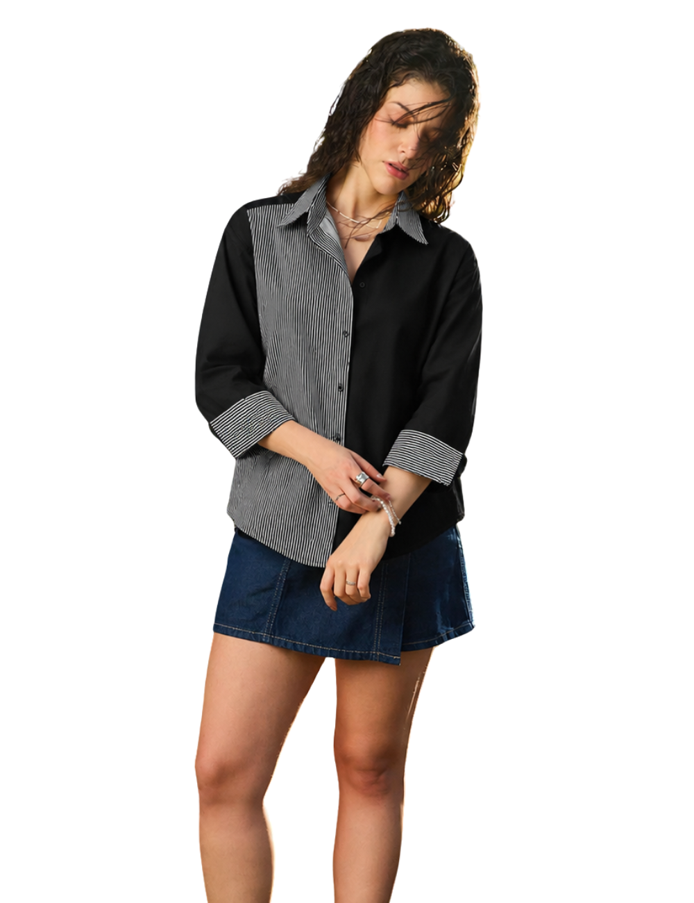 Home Pinstripe Half-n-Half Shirt